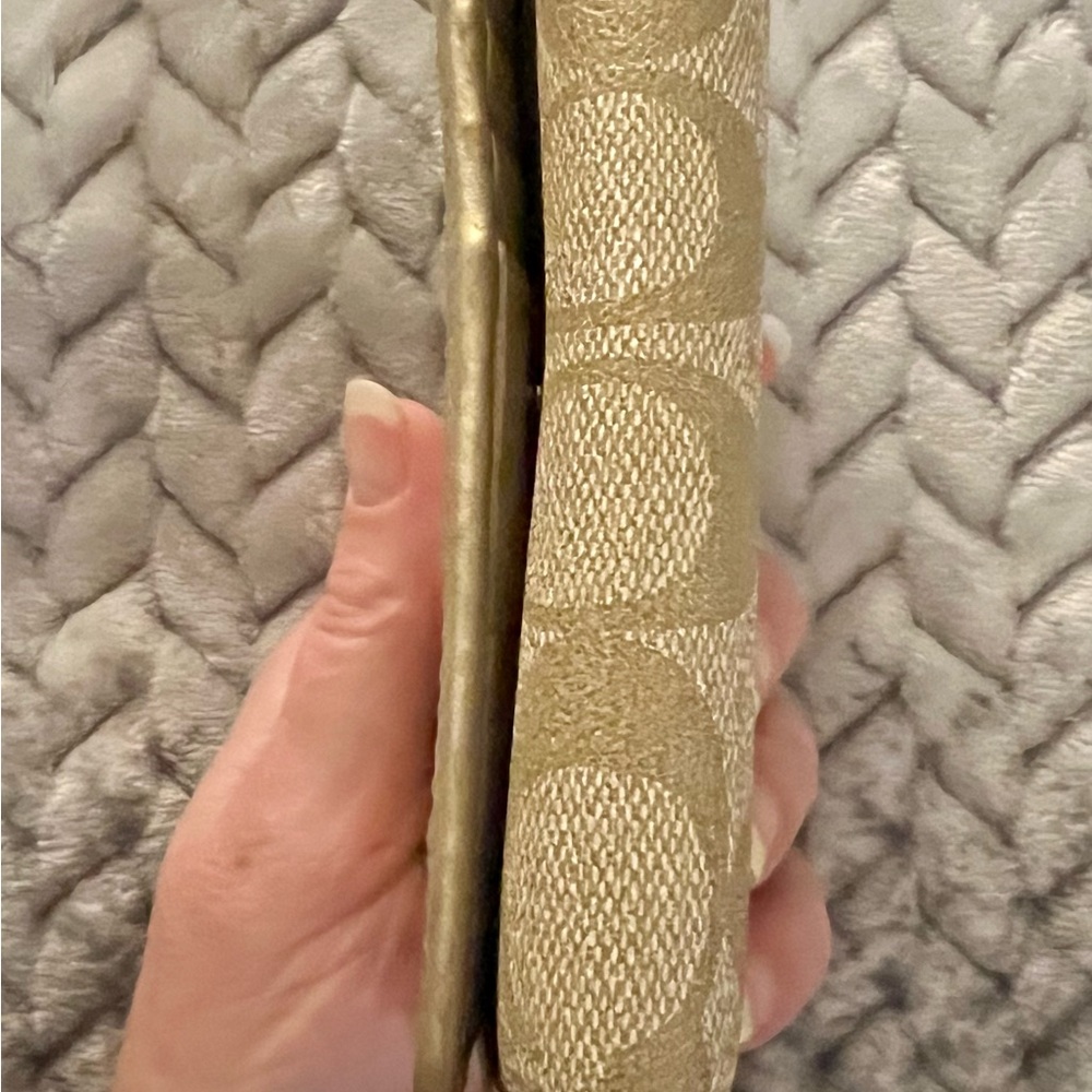 Coach Tan & Gold Canvas & Leather Trim Signature Wallet. - Picture 16 of 16